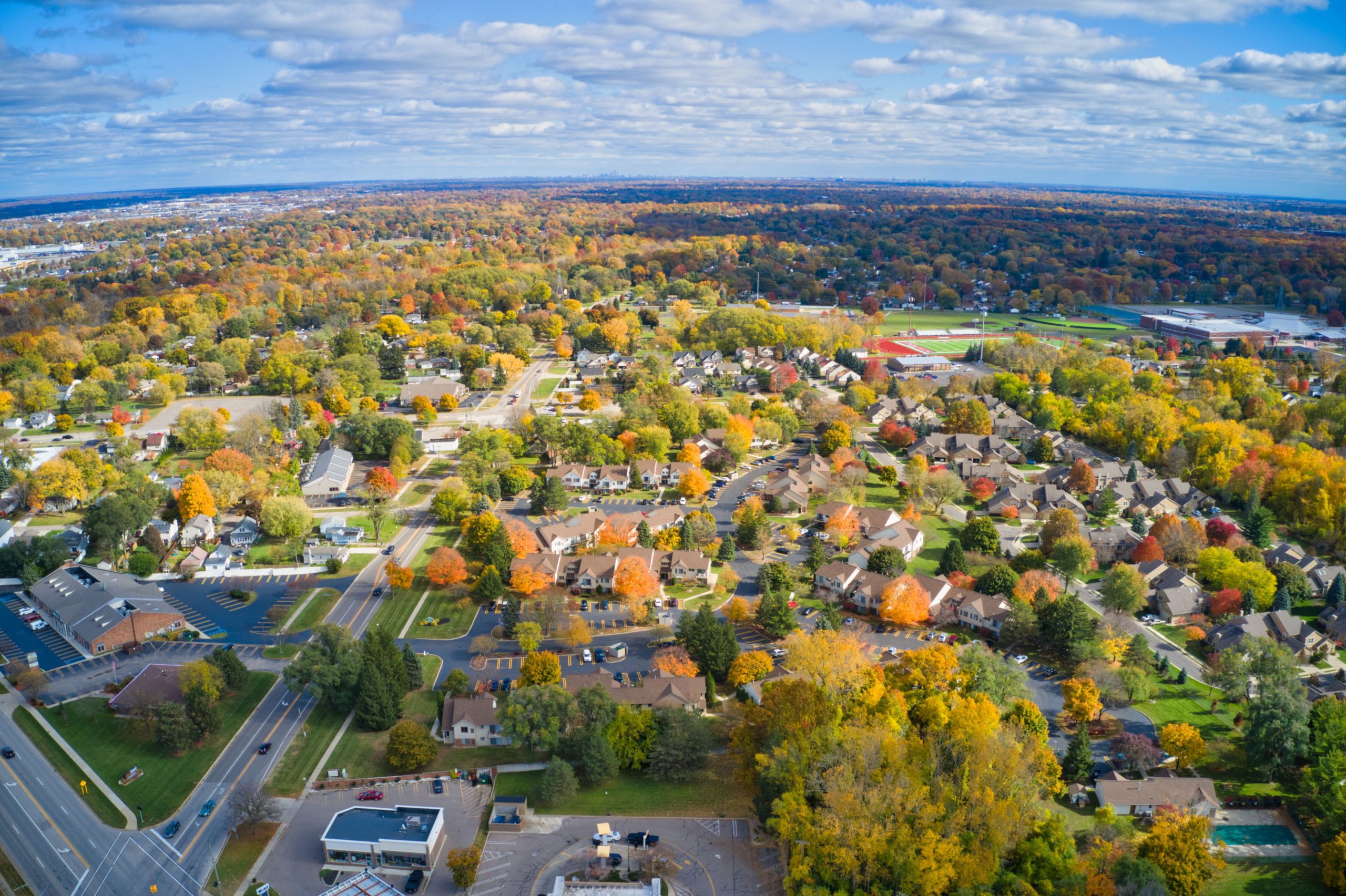 Aerial view of Arbor Woods Apartments